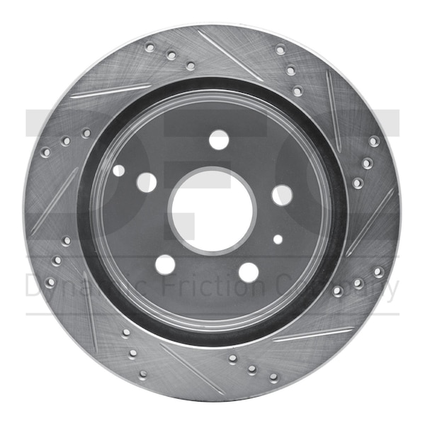 Dynamic Friction Co Brake Rotor Drilled And Slotted Silver, 631-48058L 631-48058L - main